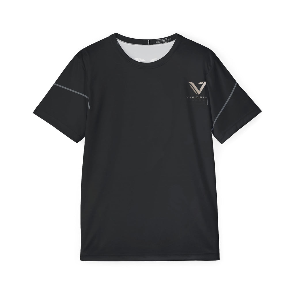Performance Athletic Jersey – V Logo Black Men's Sports Tee