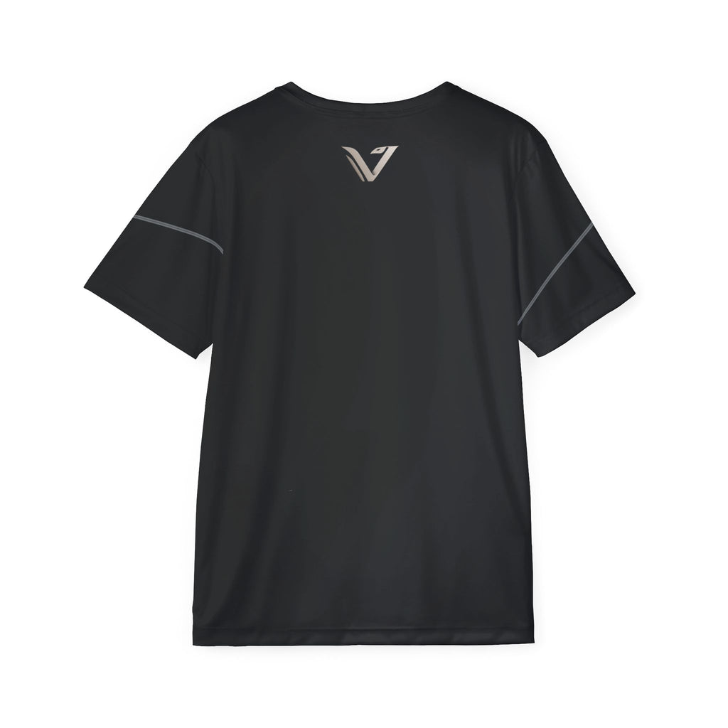 Performance Athletic Jersey – V Logo Black Men's Sports Tee