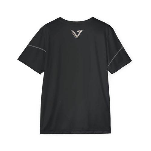 Performance Athletic Jersey – V Logo Black Men's Sports Tee